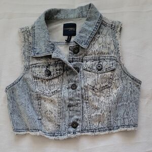 Girls Highway Jeans Brand Blue and Gray Denim Vest